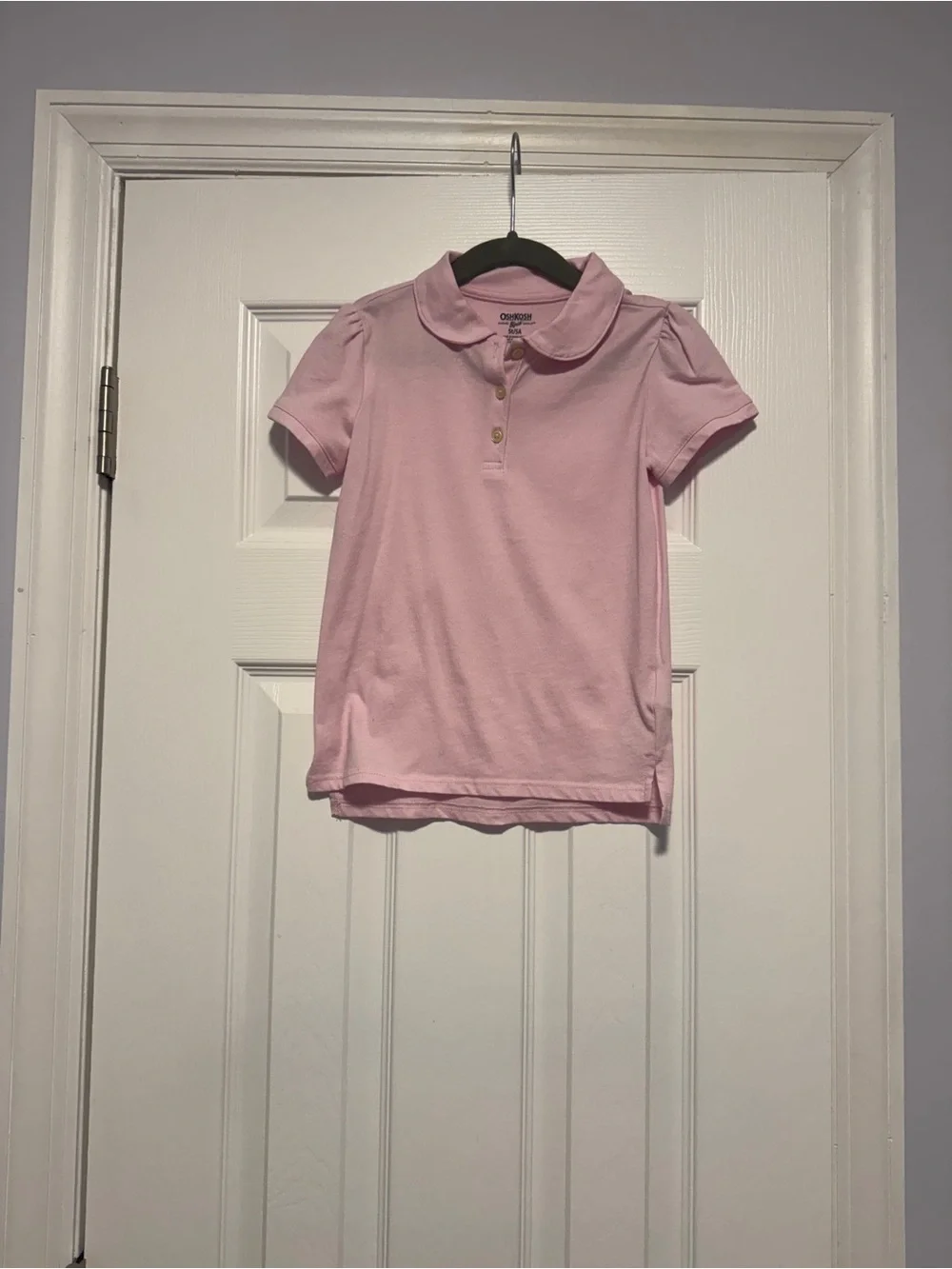 OshKosh B'gosh Light Pink Polo Shirt with Rounded Collar